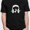 Men Headphone Black Tshirt