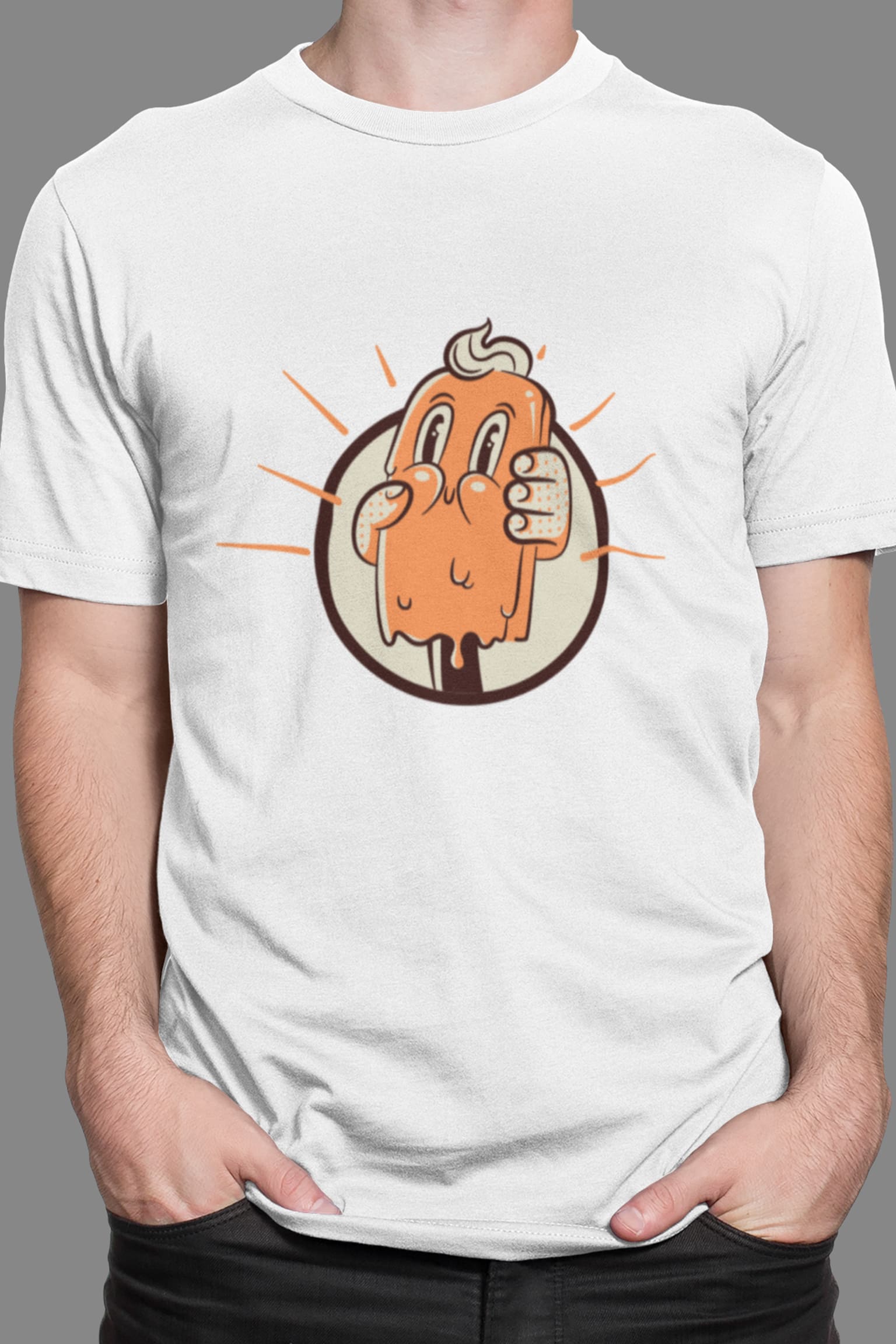 Men Icecream White T-Shirt