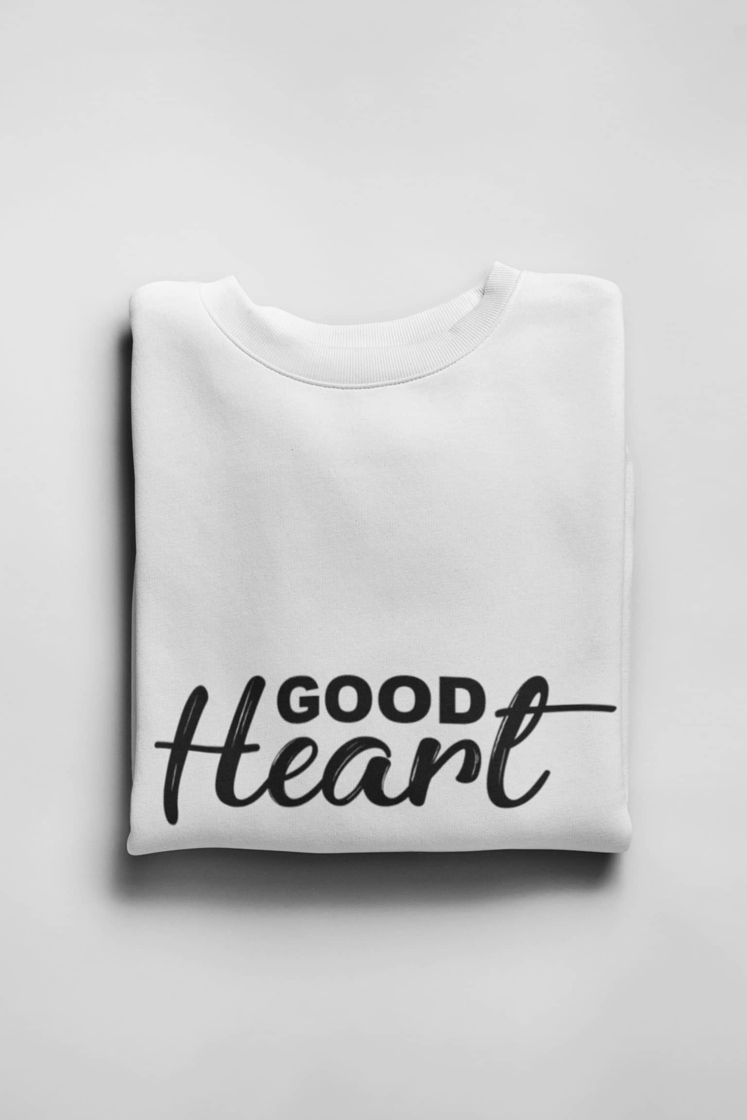 Men Good Heart White Sweatshirt