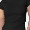Women Black Plain Tshirt