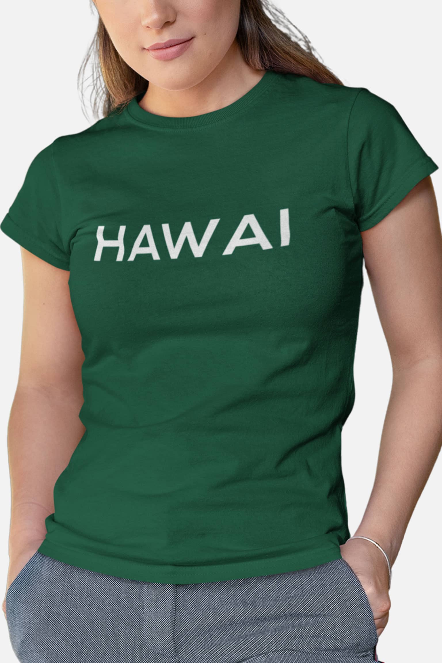 Women Slogan Green Tshirt