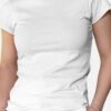 Women White Plain T Shirt